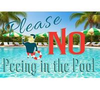 Plaque En Tôle S'Il Vous Plaît, Ne Faites Pas Pipi Dans La Piscine. Piscine En Bord De Mer. Résistant À L'Usure Et Durable Plaque Poster The Classics Métal Signes Pour Jardin Pubs 20X30Cm