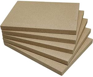 Plaque en vermiculite Ignifuge Plaque de foyer servant de rechange pour les plaques en chamotte Revêtement intérieur pour cheminée four et poêle Dans les épaisseurs de 30 mm et de 25 mm beige