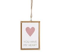 Plaque en verre à suspendre en forme de cœur avec inscription « You & Me » - Décoration de mariage, de Saint-Valentin, d'amour (You Have My Heart)