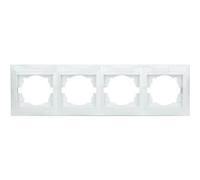 Plaque encastrée 4 boîtes horizontales Zyna - Blanc - Zenitech blanc