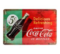 Plaque - Enseigne publicitaire - Vintage - Coca-Cola - Design rétro - 20x30cm