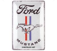 Plaque - Enseigne publicitaire - Vintage - Ford Mustang - Design rétro - 20x30cm