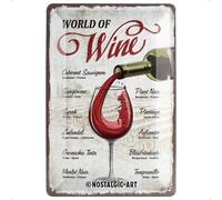 Plaque - Enseigne publicitaire - Vintage - World of wine - Design rétro - 20x30c
