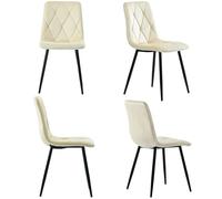 Plaque épaissieChaise de salle à manger (4 pcs), beige,Set de 4 chaises rembourrées design ,Chaise de salle à manger en velours, c