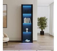 Plaque épaissieDeuxième génération épaissie couleur chaude noir haute lumière LED éclairage vitrine, 3 compartiments en verre, 55