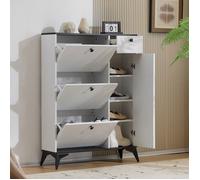 Plaque épaissieEco - friendly Material armoire à chaussures durable a 3 flip, 1 tiroir et 1 porte, étagère à chaussures, étagère à