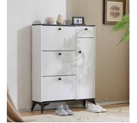 Plaque épaissieEco - friendly Material armoire à chaussures durable a 3 flip, 1 tiroir et 1 porte, étagère à chaussures, étagère à