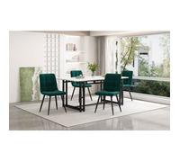 Plaque épaissieEco - friendly Material durable 140x80cm table à manger noire avec 4 chaises, table à manger de cuisine moderne, ch