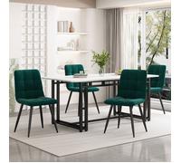 Plaque épaissieEco - friendly Material durable 140x80cm table à manger noire avec 4 chaises, table à manger de cuisine moderne, ch