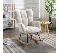 Plaque épaissieEco - friendly Material durable Mid - Century moderne tedib Rocking chair avec housse capitonnée, siège rembourré p