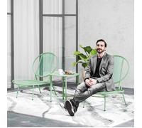 Plaque épaissieEnsemble bistrot Outsunny 3 pièces en acier Ensemble de meubles de jardin résistant aux intempéries avec table bist