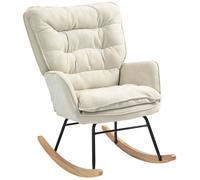 Plaque épaissieFauteuil à bascule Fauteuil à accoudoirs, fauteuil d'allaitement avec aspect chenille, fauteuil à bascule jusqu'à 1
