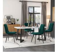 Plaque épaissieFauteuil Chaises de salle à manger Design neuf de haute qualité (4 PCS), vert foncé, ensemble de 4 chaises rembourr