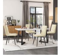 Plaque épaissieFauteuil Eco - friendly Material chaises de salle à manger durables (4 PCS), beige, set de 4 chaises rembourrées De