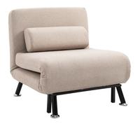 Plaque épaissieFauteuil-lit, fauteuil pliant avec fonction lit, coussin de dossier, fauteuil de relaxation pliable aspect lin, dos