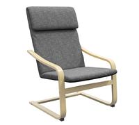 Plaque épaissieFauteuil relax Fauteuil de relaxation avec coussin Fauteuil oscillant Chaise de salle à manger aspect lin Gris fonc