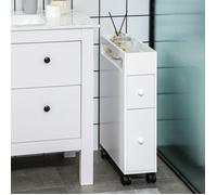 Plaque épaissieKleankin armoire de salle de bains avec roulettes 2 tiroirs compartiment ouvert chariot de salle de bains blanc 16x