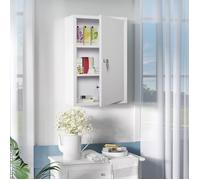 Plaque épaissieKleankin cabinet de premiers soins armoire à pharmacie 3 grilles verrouillable en acier blanc 40x18x60cm