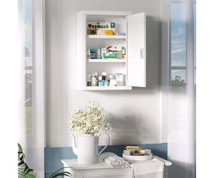 Plaque épaissieKleankin Home armoire à pharmacie verrouillable dimensions 30 x 14 x 46 cm avec 3 compartiments sécurité enfant en