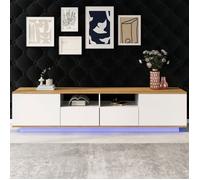 Plaque épaissieLED Lowboard, armoire de télévision TV Stands TV Board Industrial Table TV moderne armoire 80 pouces Meuble TV, bla