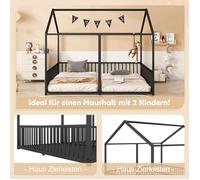 Plaque épaissieLit en métal, lit bébé, 90 * 200cm, sans matelas, balustrade, échelle, style maison, conception de lit double, lit