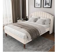 Plaque épaissieLit rembourré 140*200 avec sommier à lattes et tête de lit, lit pour adolescents, pour adultes & adolescents, suppo