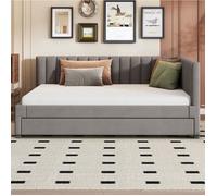 Plaque épaissieLit rembourré 140 * 200, canapé - lit gigogne, lit multifonctionnel avec cadre à lattes, lit d'adolescent, lit d'en