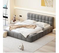 Plaque épaissieLit rembourré 140 x 190 cm, lit d'adolescent, lit double avec dossier souple, lit plat avec encadrement rembourré,