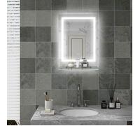 Plaque épaissieMiroir de salle de bain kleankin avec éclairage, miroir mural en 3 couleurs de lumière, miroir lumineux ip44 avec i