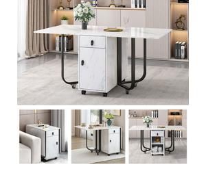 Plaque épaissieNouveau Épaisseur design moderne table à manger pliante (1) avec placard et 2 tiroirs table à manger de cuisine pli