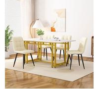 Plaque épaissieNouveau épaissi design moderne 120x70cm léger table à manger de luxe (1 - ST), cuisine moderne cadre en métal table