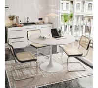 Plaque épaissieNouveau épaississement design moderne 47.24 ""table à manger ronde moderne, comptoir en bois massif blanc comptoir e