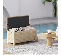 Plaque épaissieOutsunny Coffre de rangement 185 L Espace de rangement Coffre de jardin étanche avec roulettes Bois résistant aux i