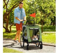 Plaque épaissiePawhut 2 - en - 1 remorque pour chien, étourneau pour chien, remorque de vélo pour chien, chariot pour chien avec r