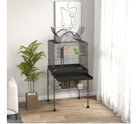 Plaque épaissiePawhut birdcage - grande cage de perroquet en peau de tigre avec plateau, étagère, poste d'alimentation, birdhouse