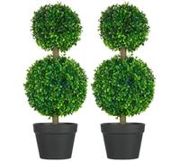 Plaque épaissiePlantes artificielles Lot de 2 buis 60 cm Plante artificielle résistante aux UV avec double boule pour intérieur &