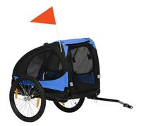 Plaque épaissieRemorque pour chien PawHut, remorque pliante pour vélo pour chiens, attache rapide, imperméable, tissu Oxford, acie