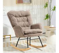 Plaque épaissieRocking chair Swing Armchair, fauteuil de soins avec look chenille, Rocking chair capacité de charge jusqu'à 120 kg