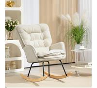 Plaque épaissieRocking chair Swing Armchair, fauteuil de soins de style chenille, fauteuil à bascule pouvant supporter 120 kg dans