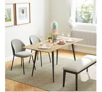 Plaque épaissietable à manger extensible 120 / 160 x 75 cm table de cuisine pour 6 - 8 personnes table à manger moderne avec pieds