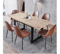 Plaque épaissieTable à manger extensible, L140 / 180 * w80 * h75, style industriel, table basse décontractée rectangulaire, table