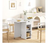 Plaque épaissietable à manger pliante table à manger de cuisine mobile pour 2 - 4 personnes avec étagère ouverte, 1 tiroir, table