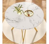 Plaque épaissieTable à manger ronde (100×100×76cm), table à manger de cuisine, table à coucher ronde pour 4 personnes, convient po