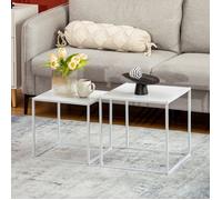 Plaque épaissietable basse 2 pièces, table d'appoint carrée, table basse avec cadre en acier, canapé - table design moderne pour s