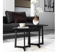 Plaque épaissietable basse 2 pièces, table d'appoint ronde, table basse avec cadre en acier, canapé - table design moderne pour sa