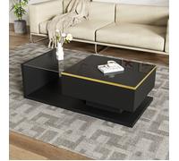 Plaque épaissieTable basse de 100 cm de long, noir brillTable basse de 100 cm de long, noir brillant. Tables d'appoint, tables bas