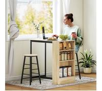 Plaque épaissieTable de bar avec ensemble de tabourets de bar, ensemble de table de bar 3 pièces avec table de cuisine, espace de