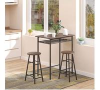 Plaque épaissietable de bar set de table de salle à manger 3 pièces avec 2 tabourets de bar table de cuisine et chaises table de b