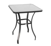 Plaque épaissieTable de jardin carrée table en verre résistant aux intempéries noir 68,5x68,5cm pour balcon terrasse meubles de ja