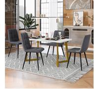 Plaque épaissieTable de salle à manger de 117 cm avec 4 chaises, table rectangulaire, table de cuisine moderne, chaise de salle à